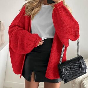 Vibrant Red Women's Cardigan